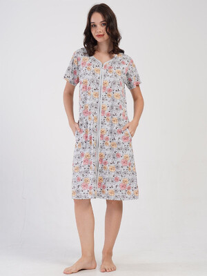 Купить Хлопковый халат на молнии с коротким рукавом VIENETTA 4081893402 в Украина