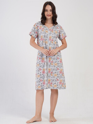 Купить Хлопковый халат на молнии с коротким рукавом VIENETTA 4081893402 в Украина в Lingerie.ua - Одяг для дому та відпочинку, Фото 6