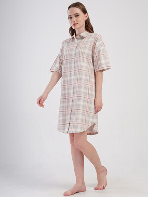 Купить Хлопковый халат женский на пуговицах  с коротким рукавом VIENETTA 4084924206 в Украина в Lingerie.ua - Одяг для дому та відпочинку, Фото 2