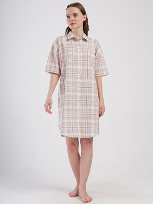 Купить Хлопковый халат женский на пуговицах  с коротким рукавом VIENETTA 4084924206 в Украина в Lingerie.ua - Одяг для дому та відпочинку, Фото 3