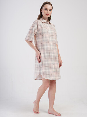 Купить Хлопковый халат женский на пуговицах  с коротким рукавом VIENETTA 4084924206 в Украина в Lingerie.ua - Одяг для дому та відпочинку, Фото 5