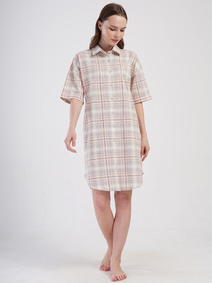 Купить Хлопковый халат женский на пуговицах  с коротким рукавом VIENETTA 4084924206 в Украина в Lingerie.ua - Одяг для дому та відпочинку, Фото 6