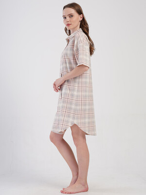 Купить Хлопковый халат женский на пуговицах  с коротким рукавом VIENETTA 4084924206 в Украина в Lingerie.ua - Одяг для дому та відпочинку, Фото 8