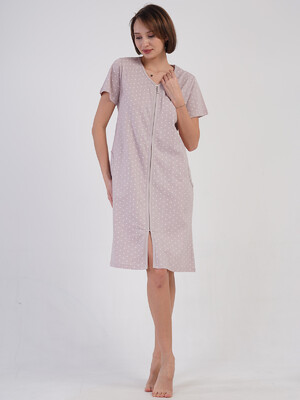 Купить Хлопковый халат женский на молнии VIENETTA 4082711405 в Украина в Lingerie.ua - Одяг для дому та відпочинку, Видео