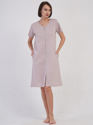 Купить Хлопковый халат женский на молнии VIENETTA 4082711405 в Украина в Lingerie.ua - Одяг для дому та відпочинку, Фото 3