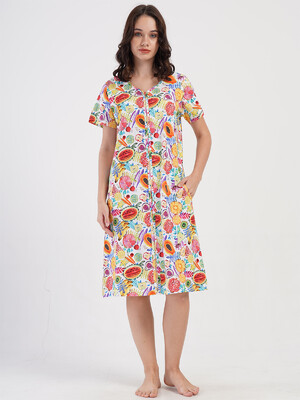 Купить Хлопковый халат женский на молнии с коротким рукавом VIENETTA 4082001782 в Украина в Lingerie.ua - Одяг для дому та відпочинку, Видео