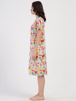 Купить Хлопковый халат женский на молнии с коротким рукавом VIENETTA 4082001782 в Украина в Lingerie.ua - Одяг для дому та відпочинку, Фото 5