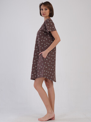 Купить Хлопковая домашняя туника с коротким рукавом VIENETTA 4081784906 в Украина в Lingerie.ua - Одяг для дому та відпочинку, Фото 2