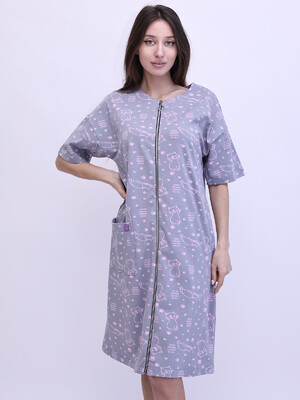 Купить Трикотажный халат женский на молнии LINGERIE 170748 в Украина