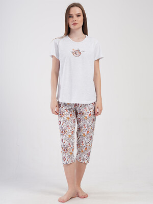 Купить Хлопковый летний комплект с капри VIENETTA 4082081784 в Украина в Lingerie.ua - Одяг для дому та відпочинку, Видео