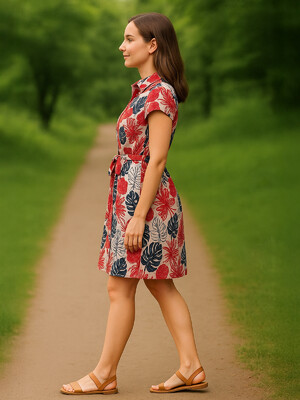 Купить Летнее платье на пуговицах с коротким рукавом JEN 05138 в Украина в Lingerie.ua - Одяг для дому та відпочинку, Фото 2