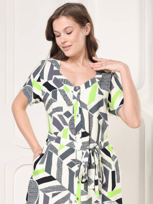 Купить Летнее платье на пуговицах с коротким рукавом JEN 05136 в Украина в Lingerie.ua - Одяг для дому та відпочинку, Фото 3