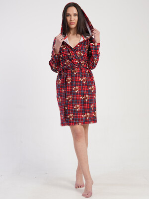 Купить Байковый женский халат с длинным рукавом VIENETTA 5033200520 в Украина