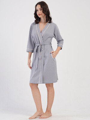 Купить Бавовняний халат жіночий великого розміру VIENETTA 4084521248 в Украина в Lingerie.ua - Одяг для дому та відпочинку, Фото 4