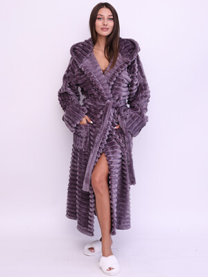 Купить Теплый плюшевый халат большого размера с капюшоном LINGERIE 170806-П Шарпей в Украина