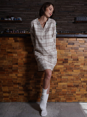 Купить Хлопковое платье в клетку VIENETTA PLUS 4051100000 в Украина в Lingerie.ua - Одяг для дому та відпочинку, Фото 10