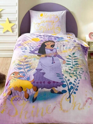 Купить Односпальний комплект постільної білизни TAC Disney DH WISH з простирадлом на гумці в Украина