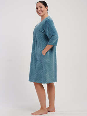 Купить Велюровий жіночий халат великого розміру VIENETTA 5070132126 в Украина в Lingerie.ua - Одяг для дому та відпочинку, Фото 2