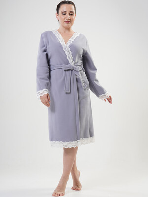 Купить Флисовый женский халат большого размера на запах VIENETTA 2030670000 в Украина