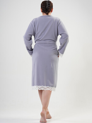 Купить Флисовый женский халат большого размера на запах VIENETTA 2030670000 в Украина в Lingerie.ua - Одяг для дому та відпочинку, Фото 5