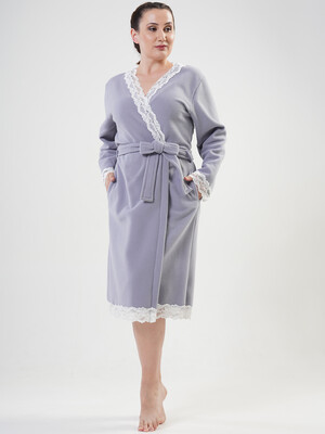 Купить Флисовый женский халат большого размера на запах VIENETTA 2030670000 в Украина в Lingerie.ua - Одяг для дому та відпочинку, Фото 7