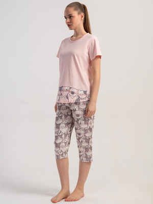 Купить Бавовняний літній костюм із капрі VIENETTA 5120753843 в Украина в Lingerie.ua - Одяг для дому та відпочинку, Фото 4