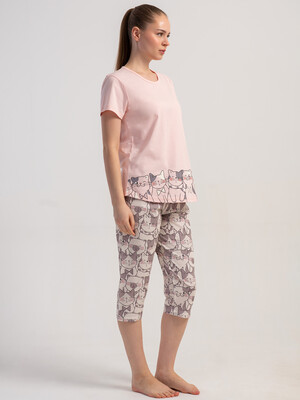 Купить Бавовняний літній костюм із капрі VIENETTA 5120753843 в Украина в Lingerie.ua - Одяг для дому та відпочинку, Фото 5