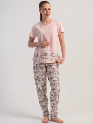 Летний хлопковый домашний комплект (футболка + брюки) VIENETTA 5120763843