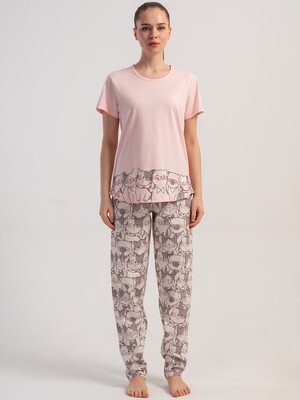 Купить Летний хлопковый домашний комплект (футболка + брюки) VIENETTA 5120763843 в Украина в Lingerie.ua - Одяг для дому та відпочинку, Фото 2