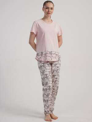 Купить Летний хлопковый домашний комплект (футболка + брюки) VIENETTA 5120763843 в Украина в Lingerie.ua - Одяг для дому та відпочинку, Фото 3