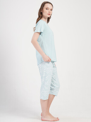 Купить Хлопковый костюм большого размера (футболка + капри) VIENETTA 4080481554 в Украина в Lingerie.ua - Одяг для дому та відпочинку, Фото 4