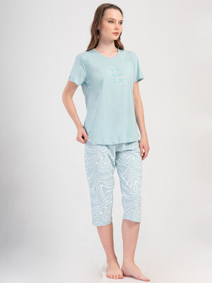 Купить Хлопковый костюм большого размера (футболка + капри) VIENETTA 4080481554 в Украина в Lingerie.ua - Одяг для дому та відпочинку, Фото 5