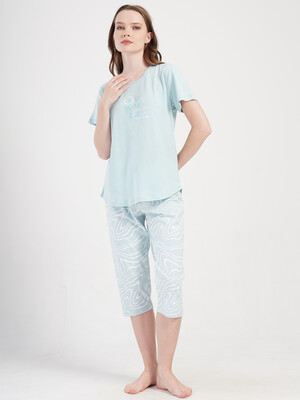 Купить Хлопковый костюм большого размера (футболка + капри) VIENETTA 4080481554 в Украина в Lingerie.ua - Одяг для дому та відпочинку, Фото 6