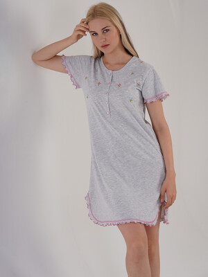 Купить Хлопковая туника с коротким рукавом VIENETTA 3051010000 в Украина в Lingerie.ua - Одяг для дому та відпочинку, Фото 4