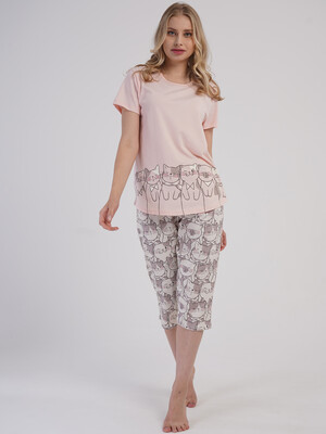 Купить Хлопковый летний костюм с капри VIENETTA 6030103843 в Украина в Lingerie.ua - Одяг для дому та відпочинку, Фото 2
