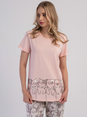 Купить Хлопковый летний костюм с капри VIENETTA 6030103843 в Украина в Lingerie.ua - Одяг для дому та відпочинку, Фото 3