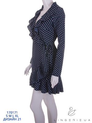 Купить Короткое платье на запах с оборками LINGERIE 170171 в Украина в Lingerie.ua - Одяг для дому та відпочинку, Фото 2