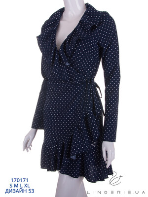 Купить Короткое платье на запах с оборками LINGERIE 170171 в Украина в Lingerie.ua - Одяг для дому та відпочинку, Фото 3