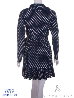 Купить Короткое платье на запах с оборками LINGERIE 170171 в Украина в Lingerie.ua - Одяг для дому та відпочинку, Фото 4