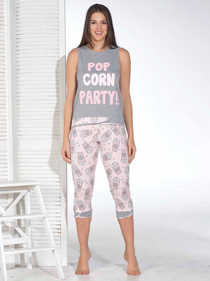 Хлопковый комплект из майки и капри SEVIM 12871