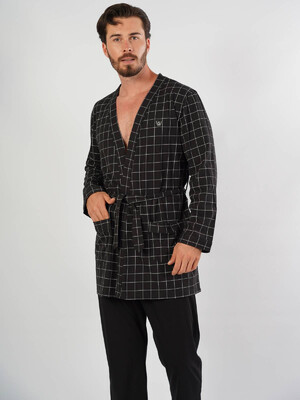 Хлопковый мужской короткий халат GAZZAZ 1040610253