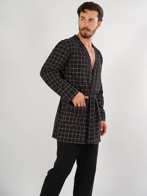 Купить Хлопковый мужской короткий халат GAZZAZ 1040610253 в Украина в Lingerie.ua - Одяг для дому та відпочинку, Фото 3