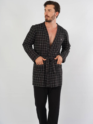 Купить Хлопковый мужской короткий халат GAZZAZ 1040610253 в Украина в Lingerie.ua - Одяг для дому та відпочинку, Фото 4