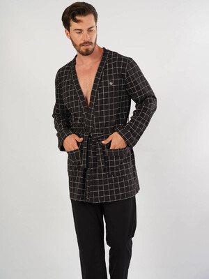 Купить Хлопковый мужской короткий халат GAZZAZ 1040610253 в Украина в Lingerie.ua - Одяг для дому та відпочинку, Фото 5