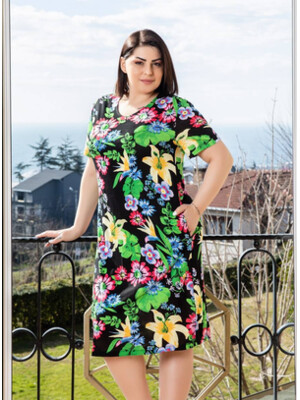 Купить Платье летнее большого размера с цветочным принтом COCOON J2-2554 в Украина в Lingerie.ua - Одяг для дому та відпочинку, Фото 2