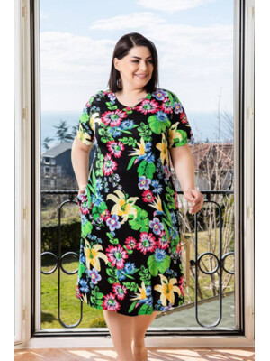 Купить Платье летнее большого размера с цветочным принтом COCOON J2-2554 в Украина в Lingerie.ua - Одяг для дому та відпочинку, Фото 4