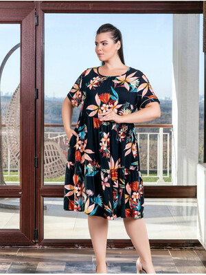 Купить Платье летнее из вискозы свободного покроя COCOON J2-2396 в Украина