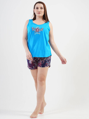 Купить Хлопковый комплект большого размера с шортами VIENETTA 1121190414 в Украина в Lingerie.ua - Одяг для дому та відпочинку, Фото 1