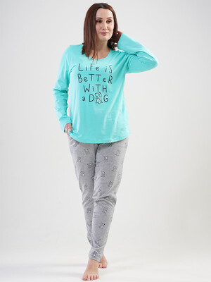 Комплект женский пiжама VIENETTA 2010702797 большой размер из хлопка