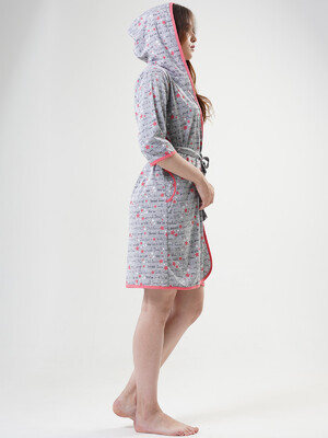 Купить Хлопковый женский халат с капюшоном VIENETTA 2060200021 в Украина в Lingerie.ua - Одяг для дому та відпочинку, Фото 2